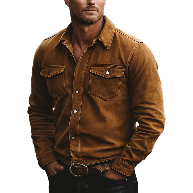 Men's Winter Retro Faux Suede Button Shirt MTA1915K9P sold by Manly