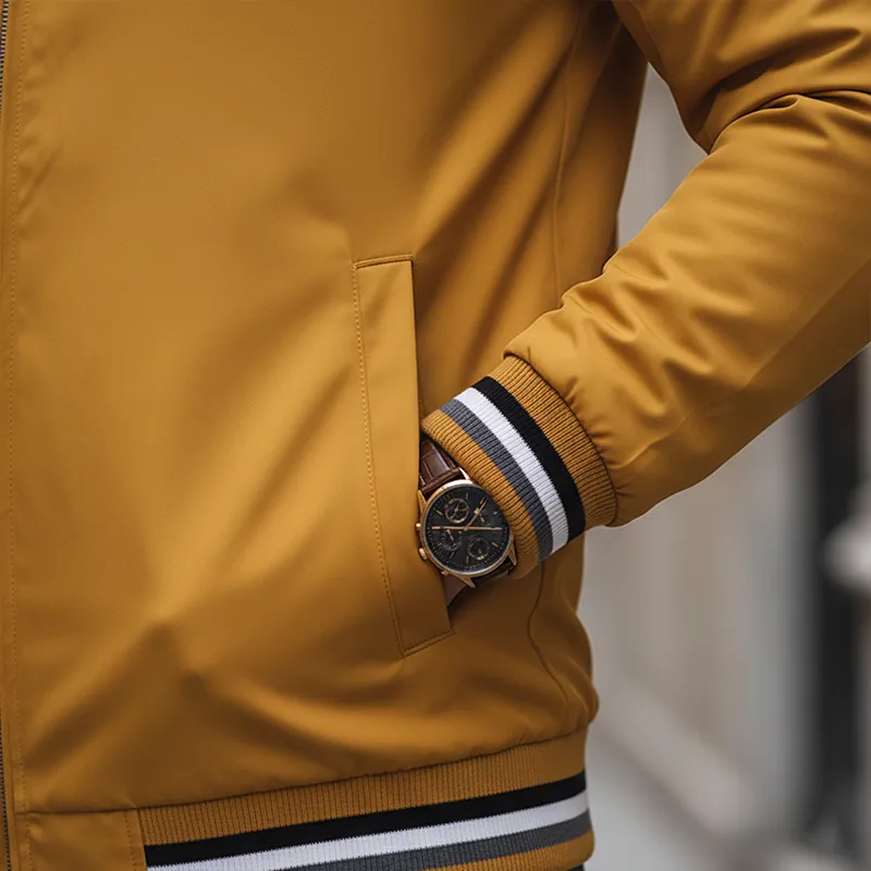 Men's Retro Cotton Blend Ribbed Zipper Jacket MTA1969K0P sold by Manly product image thumbnail 4