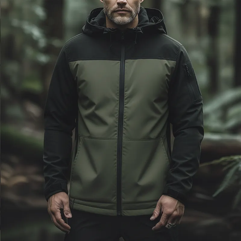 Men's Retro Cotton Blend Color Block Work Jacket MTA1905K8P sold by Manly product image thumbnail 2