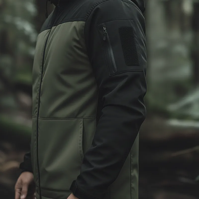 Men's Retro Cotton Blend Color Block Work Jacket MTA1905K8P sold by Manly product image thumbnail 5