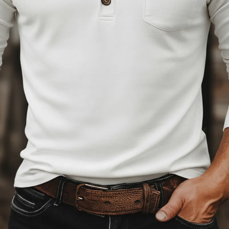 Men's Cotton Blend Thick Knit Henley Sweater MTA1960K2P sold by Manly product image thumbnail 4