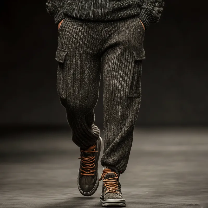 Men's Urban Casual Dark Gray Drawstring Knit Pants MTA1912K8U sold by Manly product image thumbnail 2