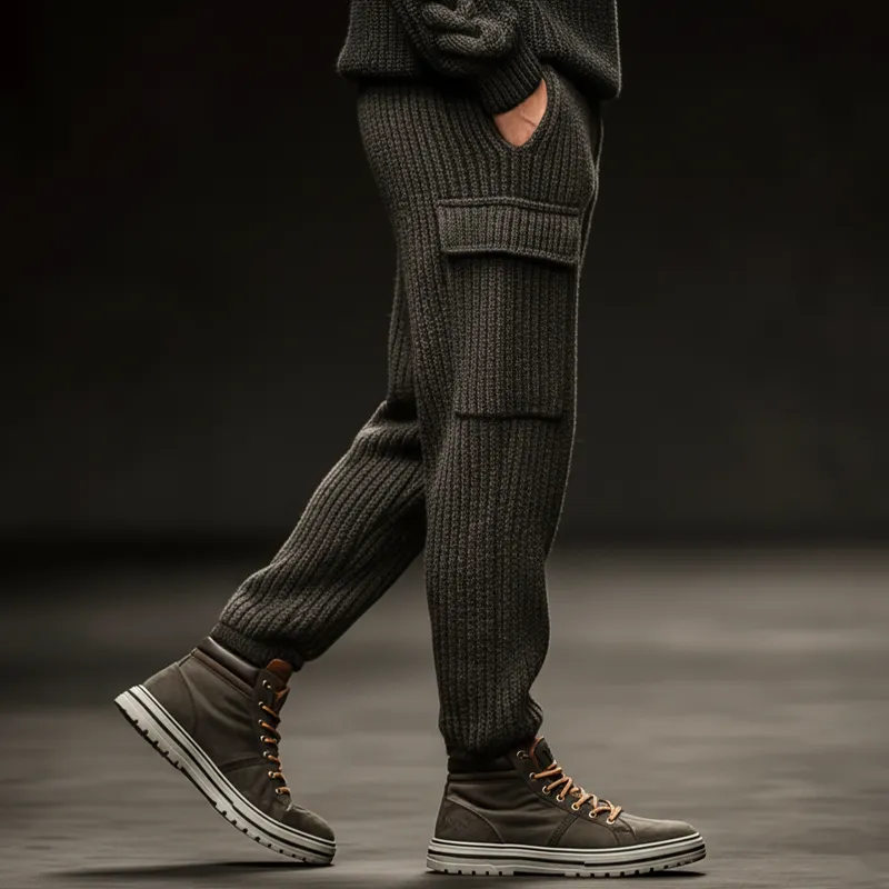 Men's Urban Casual Dark Gray Drawstring Knit Pants MTA1912K8U sold by Manly product image thumbnail 3