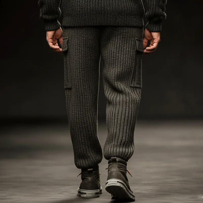 Men's Urban Casual Dark Gray Drawstring Knit Pants MTA1912K8U sold by Manly product image thumbnail 4