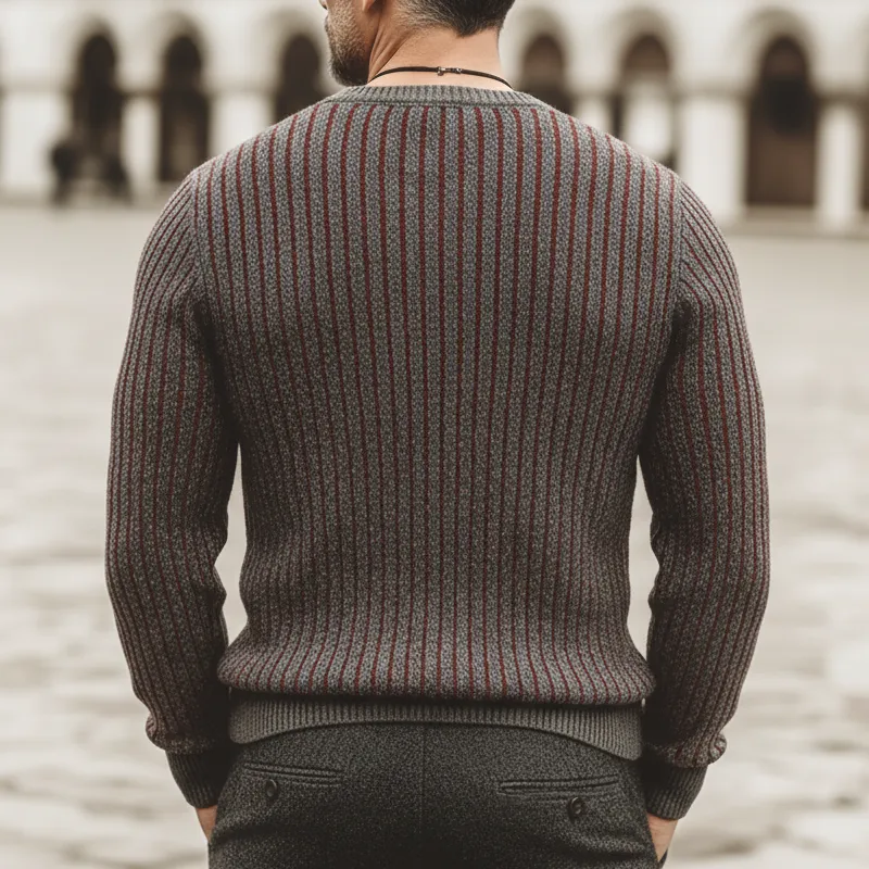 Men's Urban Business V-Neck Striped Knit Sweater MTA1933K7U sold by Manly product image thumbnail 5