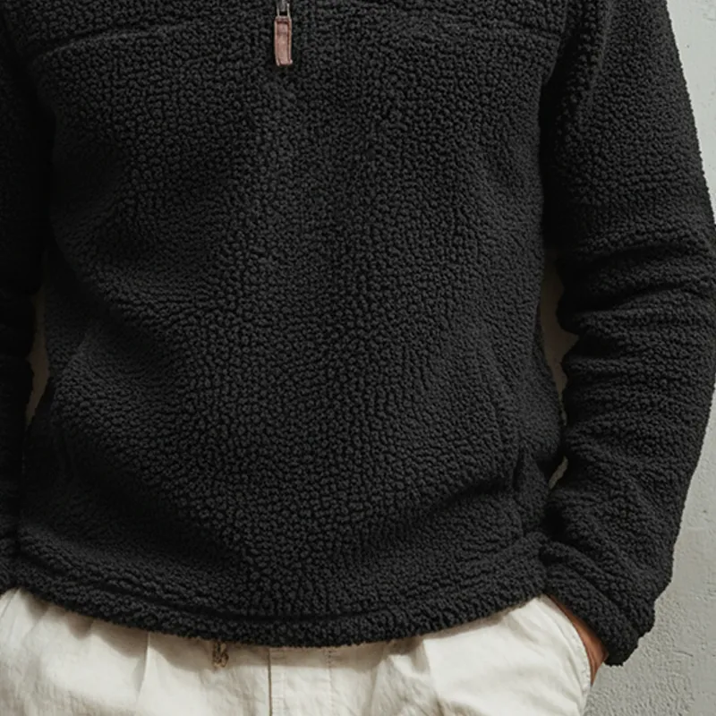 Men's Patchwork Fleece Stand Collar Half-zip Sweatshirt MTA1980K2X sold by Manly product image thumbnail 3