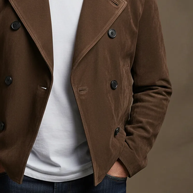 Men's Solid Color Casual Lapel Button Short Jacket MTA1929K9X sold by Manly product image thumbnail 4