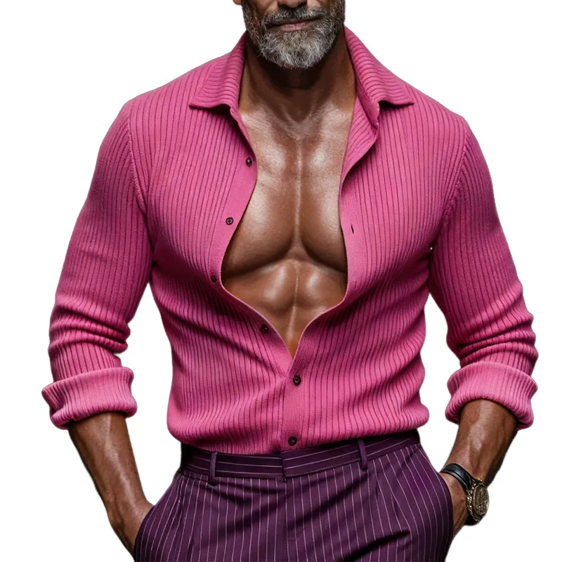 Men's Retro Casual Knitted Button-Up Lapel Cardigan MTA1431K6TO sold by Manly