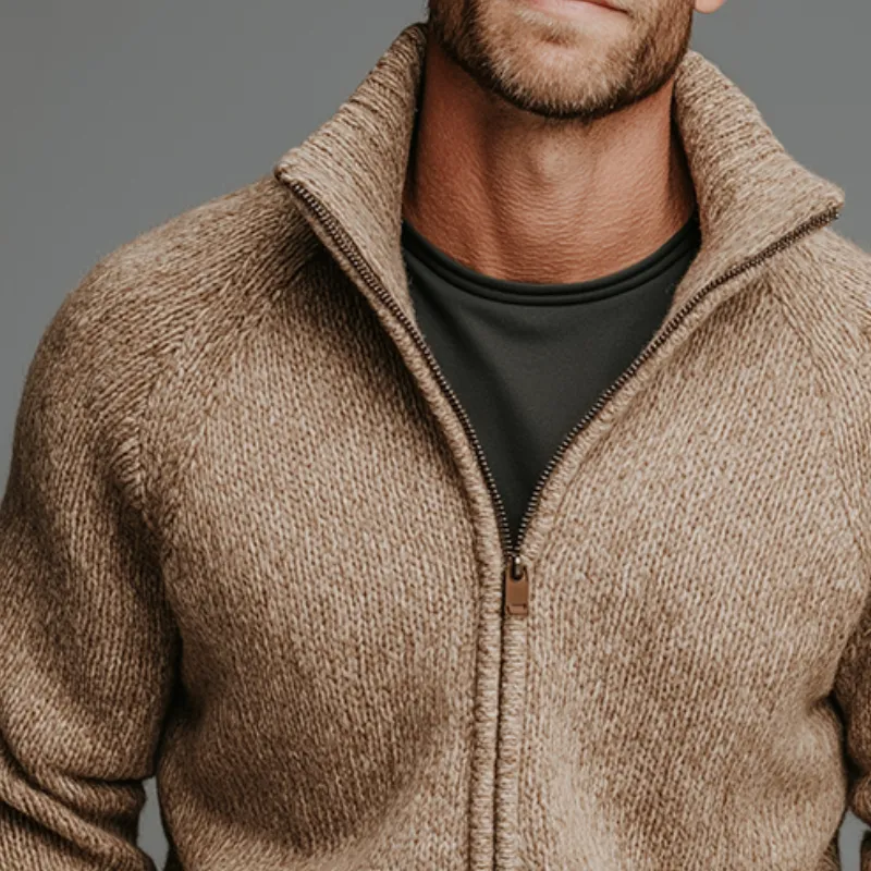 Men's Retro Casual Knit Zip-Up Cardigan Jacket MTA1478K8TO sold by Manly product image thumbnail 3