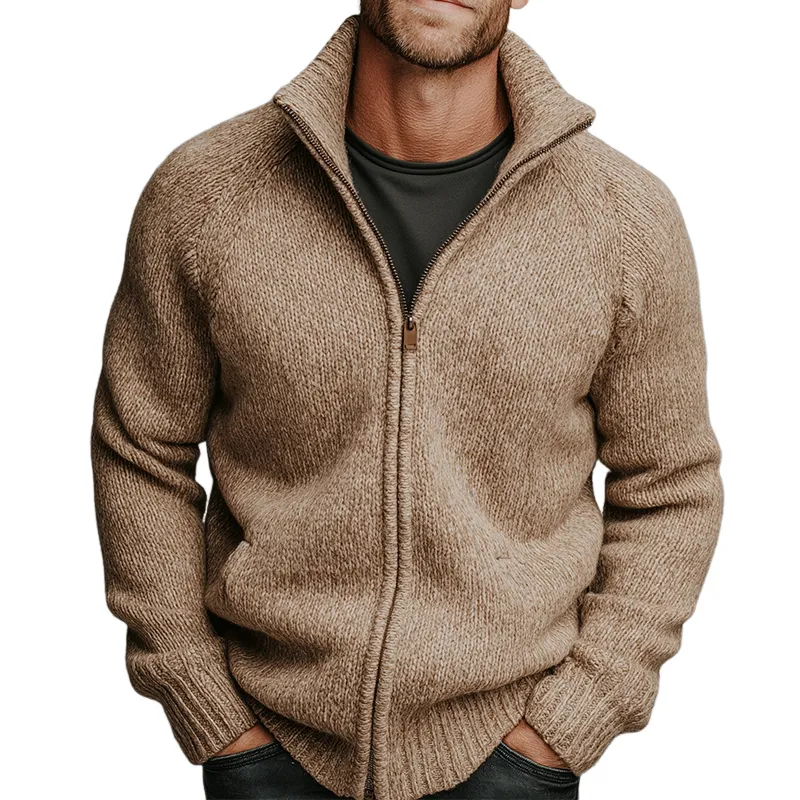 Men's Retro Casual Knit Zip-Up Cardigan Jacket MTA1478K8TO sold by Manly