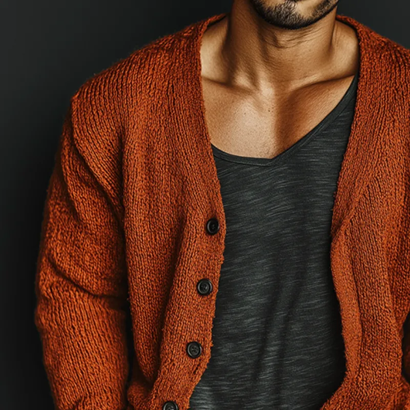 Men's Retro Casual Knitted Button-Up Cardigan MTA1442K4TO sold by Manly product image thumbnail 3