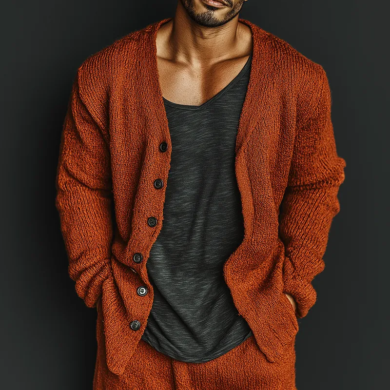 Men's Retro Casual Knitted Button-Up Cardigan MTA1442K4TO sold by Manly product image thumbnail 2