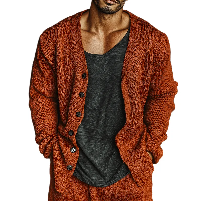 Men's Retro Casual Knitted Button-Up Cardigan MTA1442K4TO sold by Manly