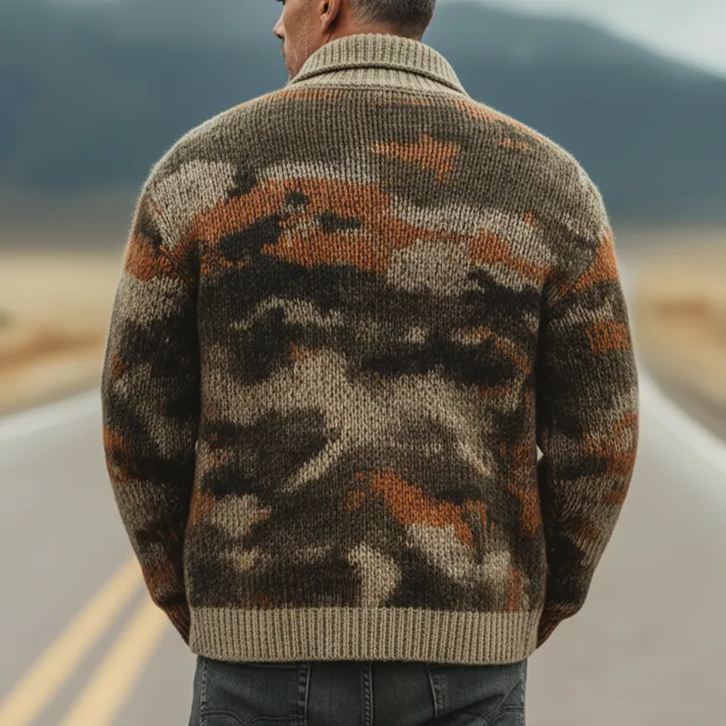 Men's Urban Warm Camouflage Button-Down Knit Cardigan MTA1874K6U sold by Manly product image thumbnail 4