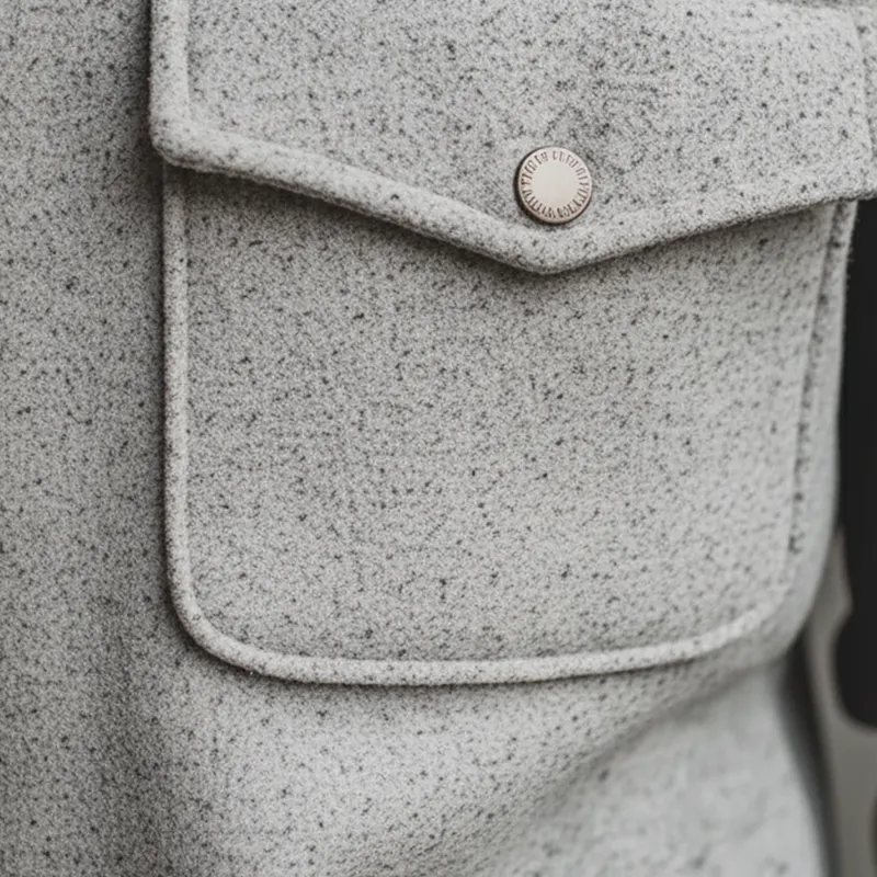 Men's Winter Faux Wool PU Patchwork Jacket With Fur Collar MTA1770K8P sold by Manly product image thumbnail 5