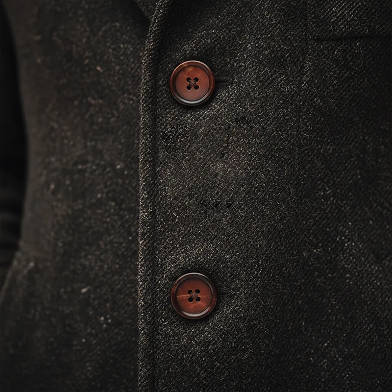 Men's Winter Retro Twill Faux Wool Mid-length Coat MTA1702K3P sold by Manly product image thumbnail 3