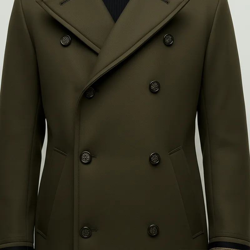 Men's Winter Fashion Double-Breasted Faux Wool Mid-Length Coat MTA1792K4P sold by Manly product image thumbnail 5