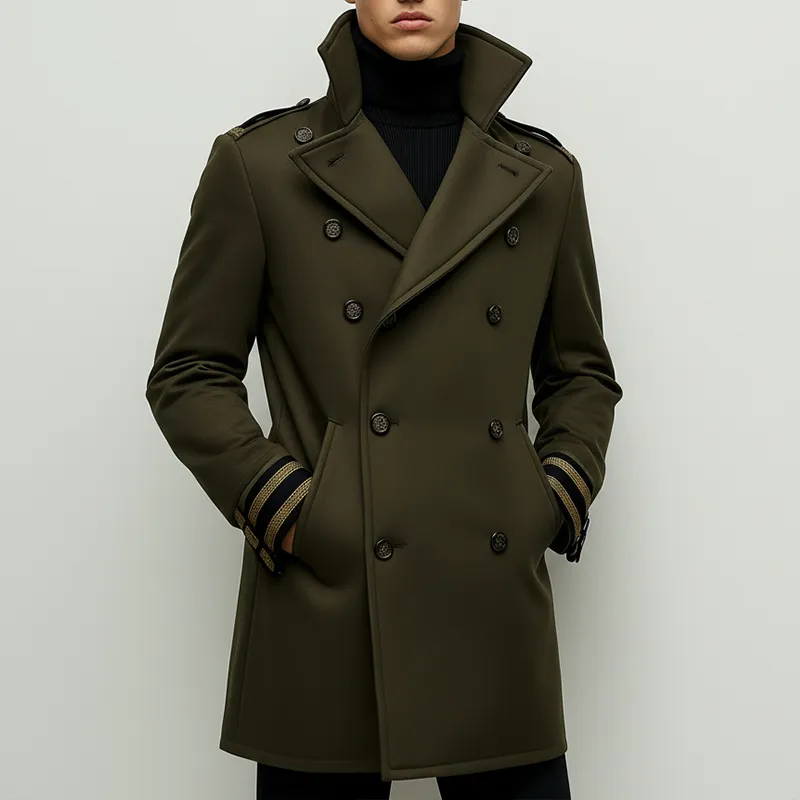 Men's Winter Fashion Double-Breasted Faux Wool Mid-Length Coat MTA1792K4P sold by Manly product image thumbnail 2