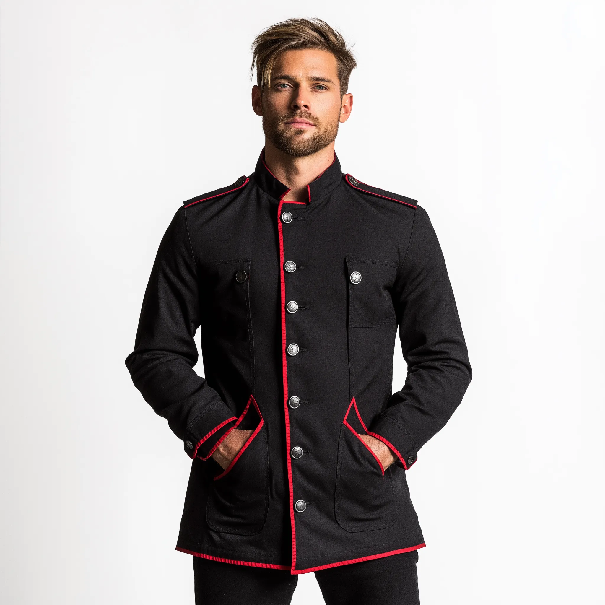 Men's Fashion Color-Blocked Cotton Blend Button-Up Shirt MTA1706K4P sold by Manly product image thumbnail 2