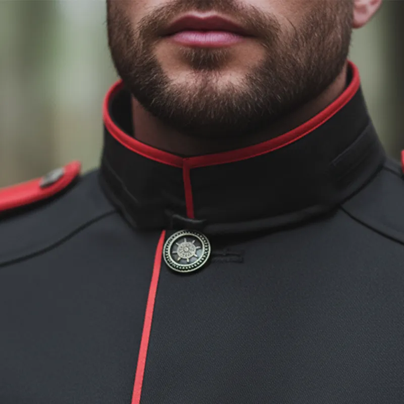 Men's Fashion Color-Blocked Cotton Blend Stand Collar Jacket MTA1754K2P sold by Manly product image thumbnail 3