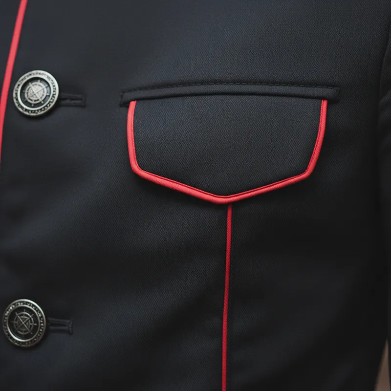 Men's Fashion Color-Blocked Cotton Blend Stand Collar Jacket MTA1754K2P sold by Manly product image thumbnail 5