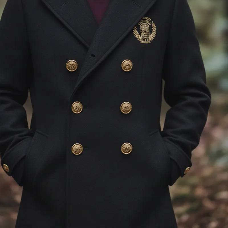 Men's Winter Retro Embroidered Double-breasted Coat MTA1723K4P sold by Manly product image thumbnail 5