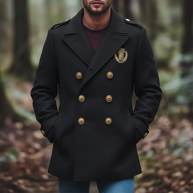 Men's Winter Retro Embroidered Double-breasted Coat MTA1723K4P sold by Manly product image thumbnail 2