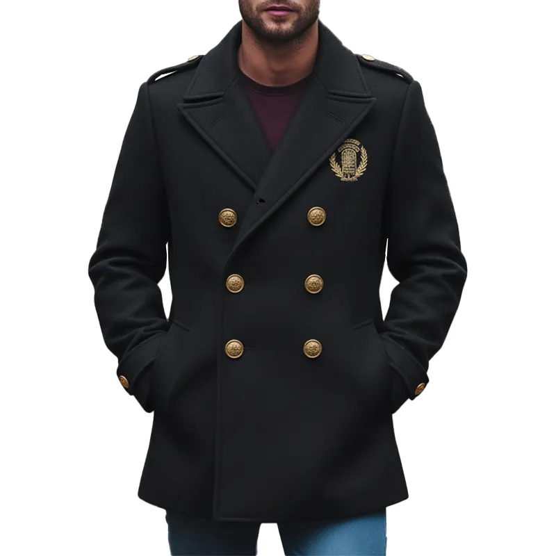 Men's Winter Retro Embroidered Double-breasted Coat MTA1723K4P sold by Manly
