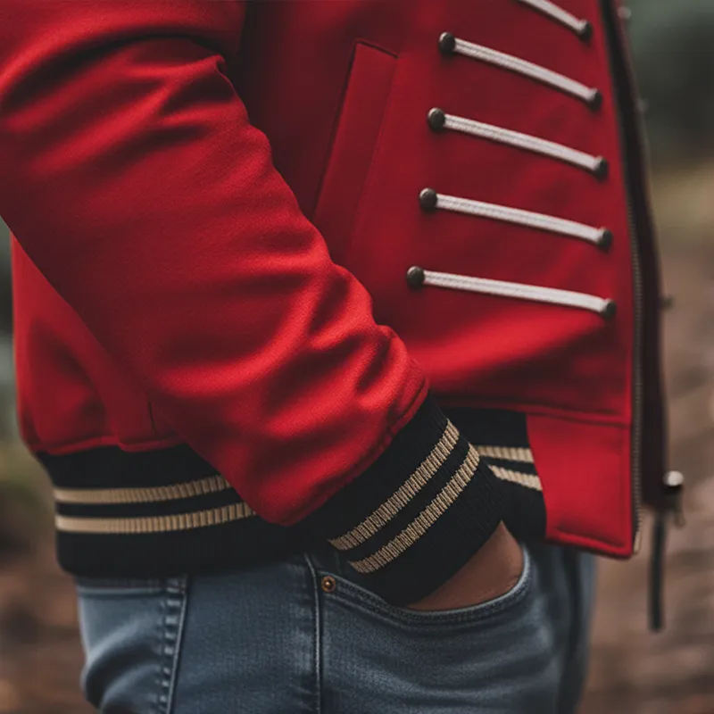 Men's Fashion Ribbed Baseball Collar Jacket MTA1773K5P sold by Manly product image thumbnail 4