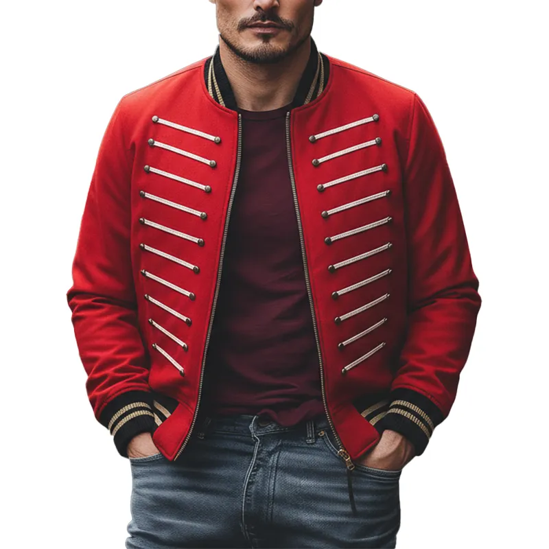 Men's Fashion Ribbed Baseball Collar Jacket MTA1773K5P sold by Manly