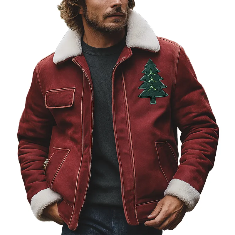 Men's Winter Retro Faux Suede Collar Zipper Jacket MTA1711K0P sold by Manly