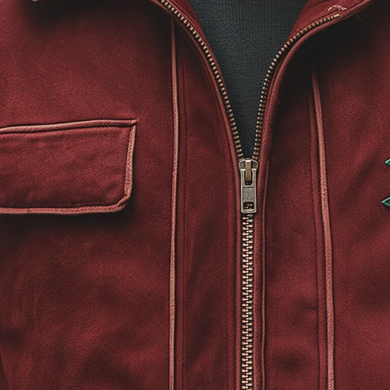 Men's Winter Retro Faux Suede Collar Zipper Jacket MTA1711K0P sold by Manly product image thumbnail 4