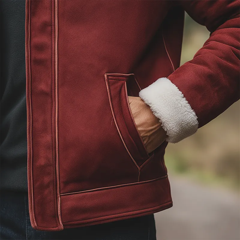 Men's Winter Retro Faux Suede Collar Zipper Jacket MTA1711K0P sold by Manly product image thumbnail 3