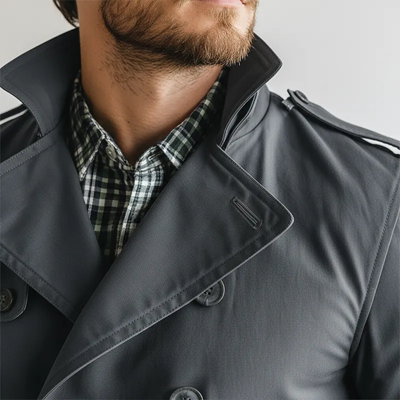 Men's Fashion Cotton Blend Double-Breasted Trench Jacket MTA1421K1P sold by Manly product image thumbnail 3