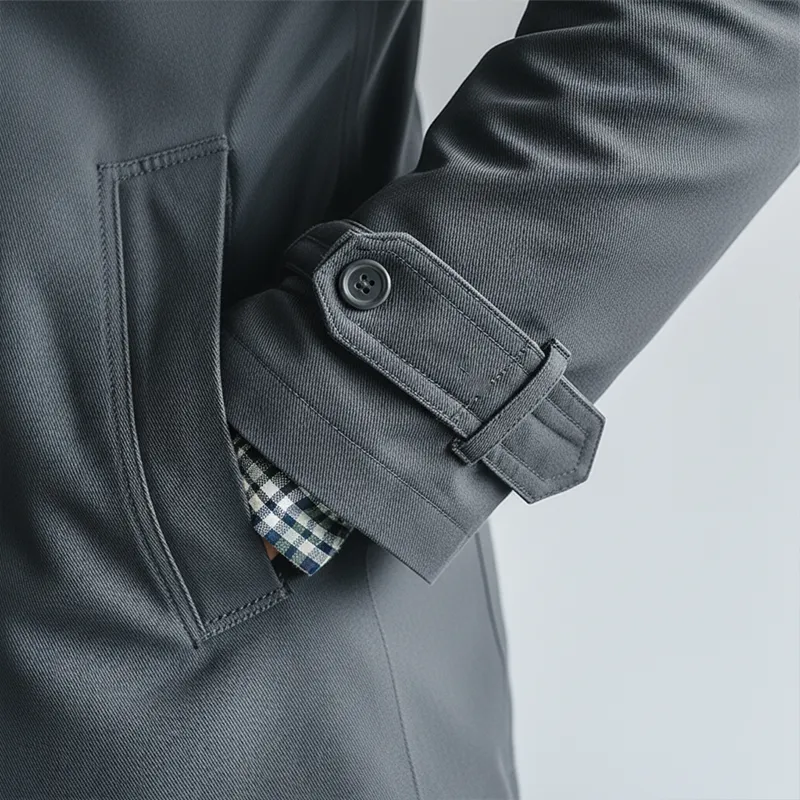 Men's Fashion Cotton Blend Double-Breasted Trench Jacket MTA1421K1P sold by Manly product image thumbnail 4