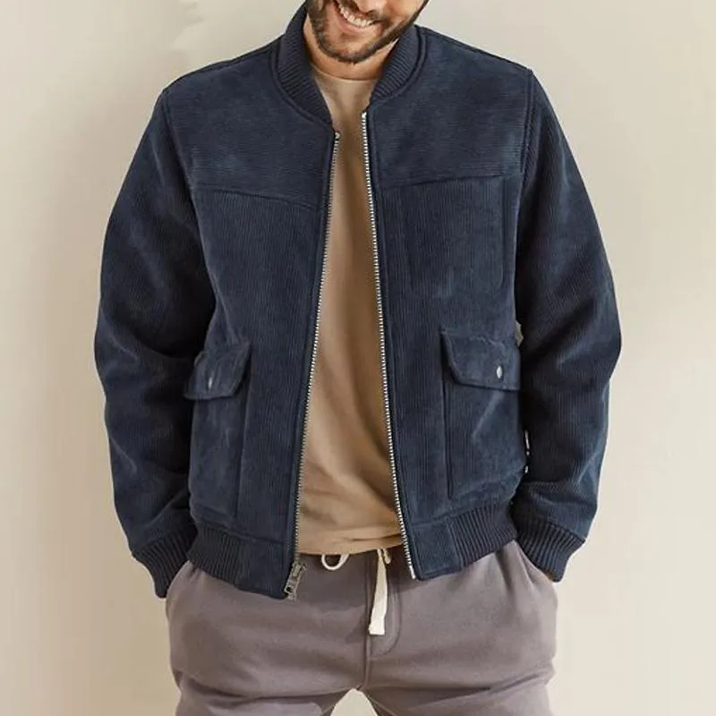 Men's Vintage Solid Corduroy Big Pocket Bomber Jacket 32288694Y sold by Manly product image thumbnail 2