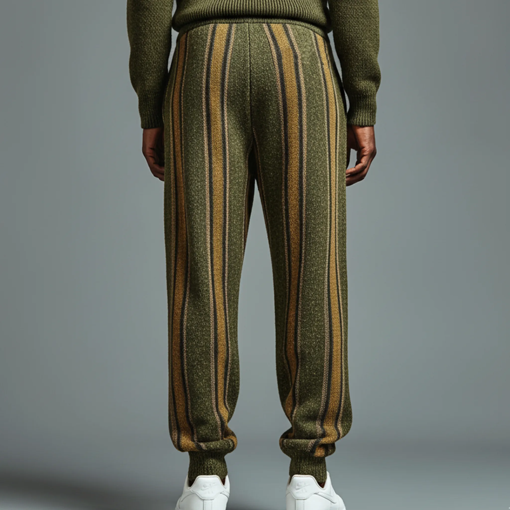 Men's Classic Casual Striped Elastic Waist Knit Pants MTA0653K4K sold by Manly product image thumbnail 3