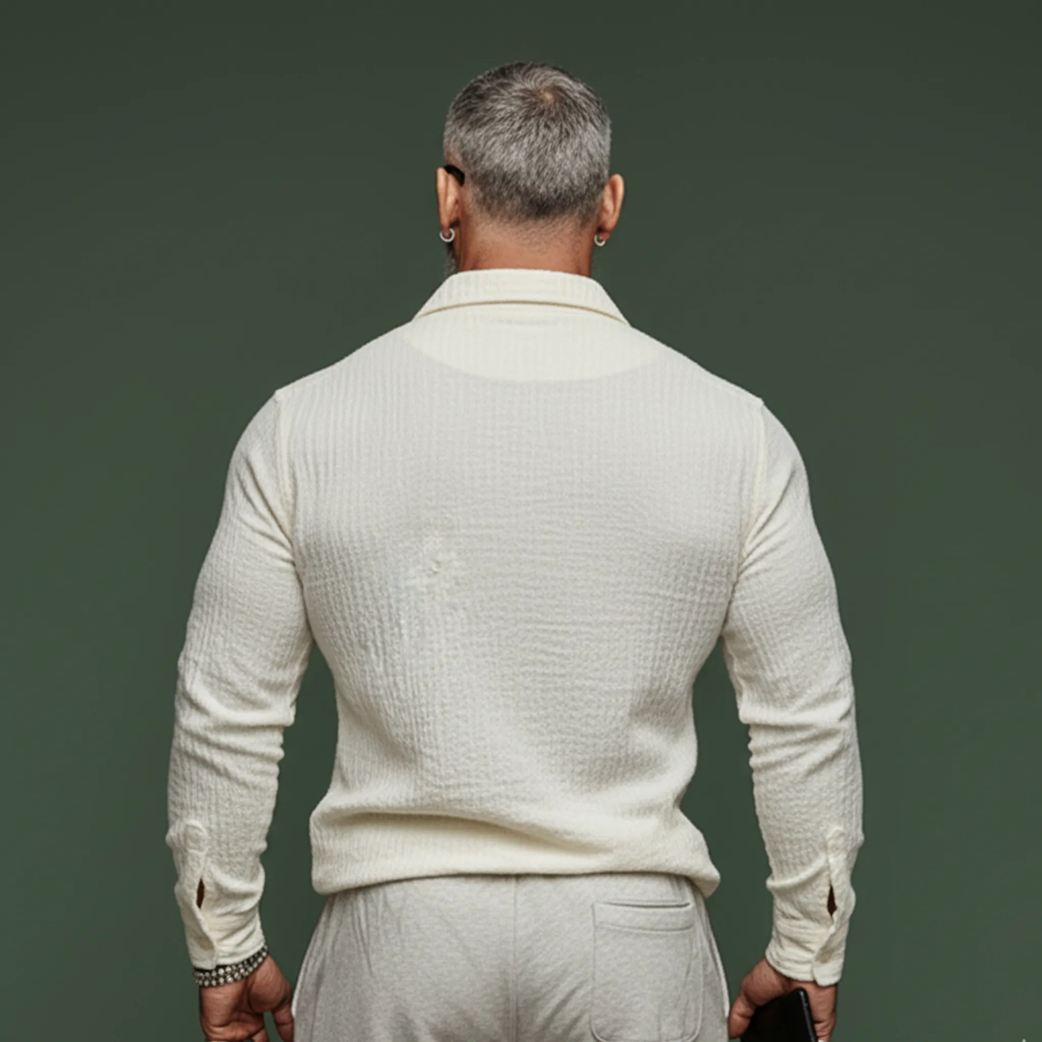 Men's Classic Casual Pleated Cotton Blend Long-Sleeve Shirt MTA1708K9K sold by Manly product image thumbnail 3