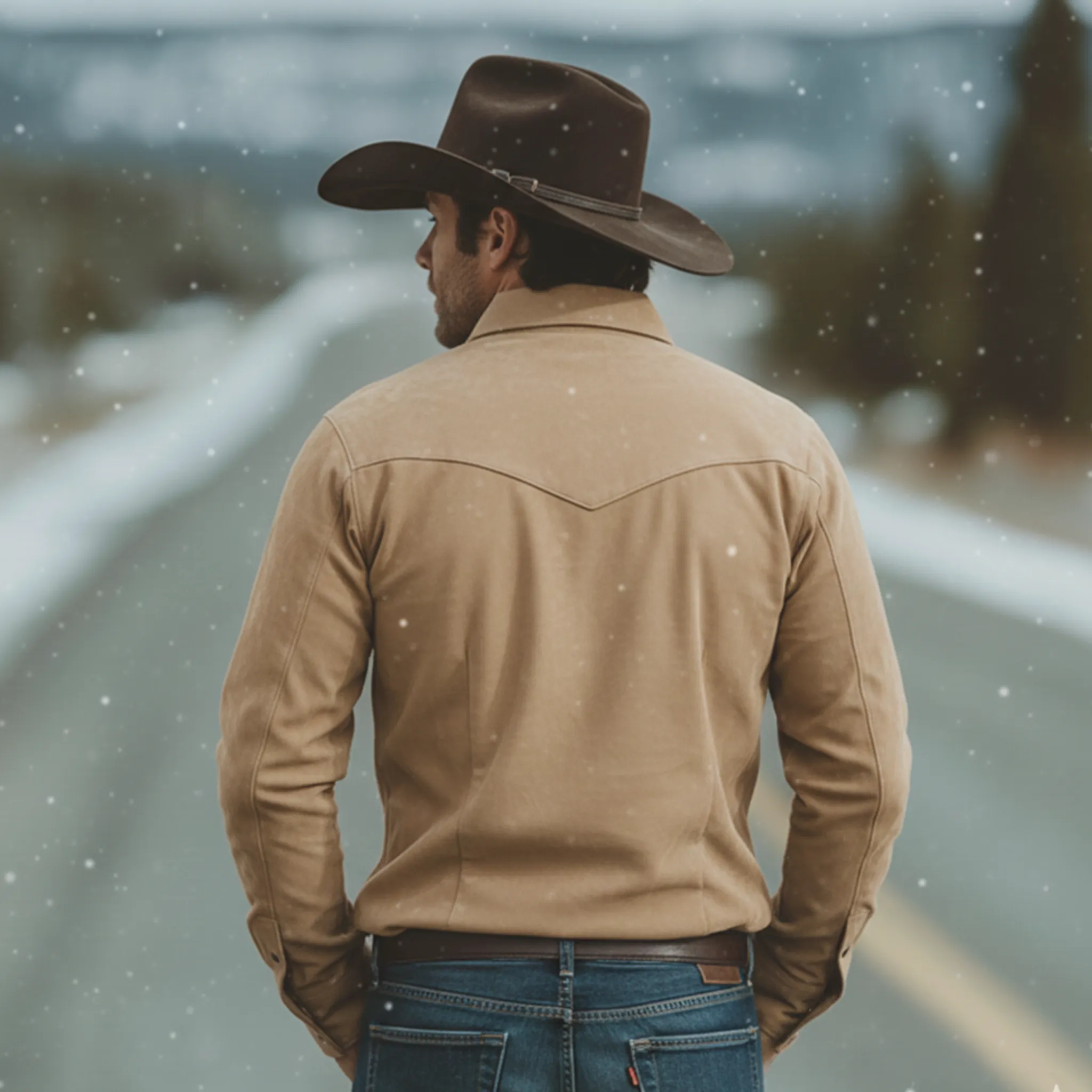 Men's Classic Retro Western Style Embroidered Faux Suede Long-sleeved Shirt MTA1767K4K sold by Manly product image thumbnail 3