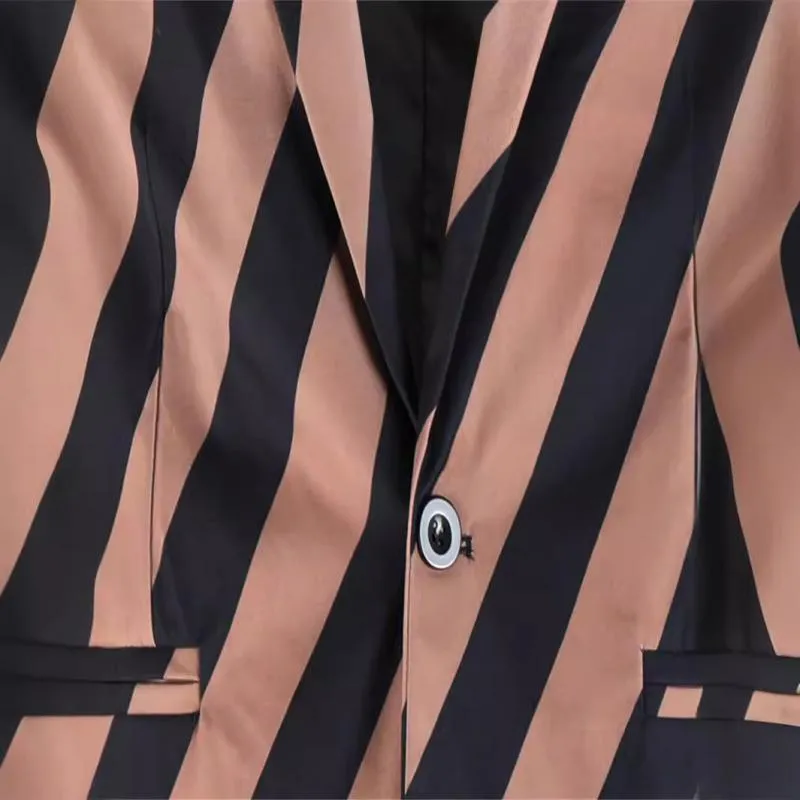 Men's Stripe Print Single Button Blazer 86694967Y sold by Manly product image thumbnail 5