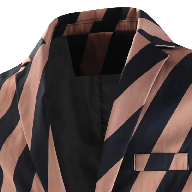 Men's Stripe Print Single Button Blazer 86694967Y sold by Manly product image thumbnail 4