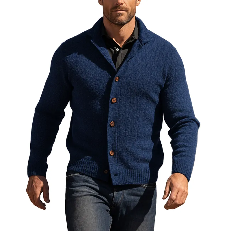 Men's Simple Solid Color Slim Fit Cotton Yarn Knit Button Cardigan MTA2183K6P sold by Manly