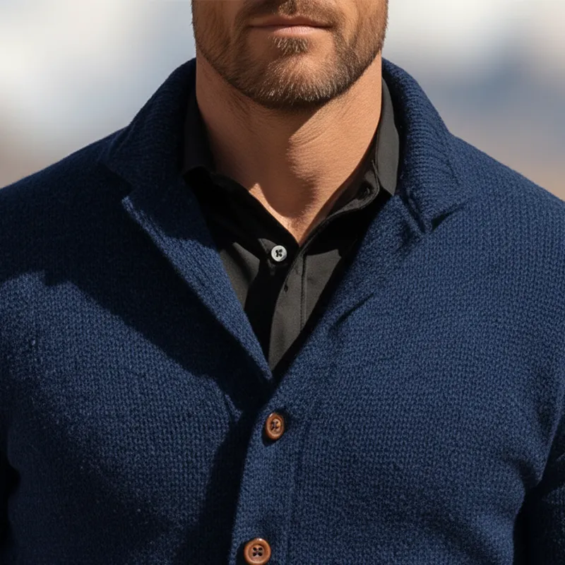 Men's Simple Solid Color Slim Fit Cotton Yarn Knit Button Cardigan MTA2183K6P sold by Manly product image thumbnail 3