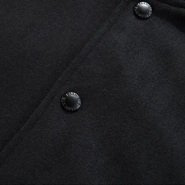 Men's Wool Leather Panel Casual Baseball Jacket 08101399M sold by Manly product image thumbnail 5