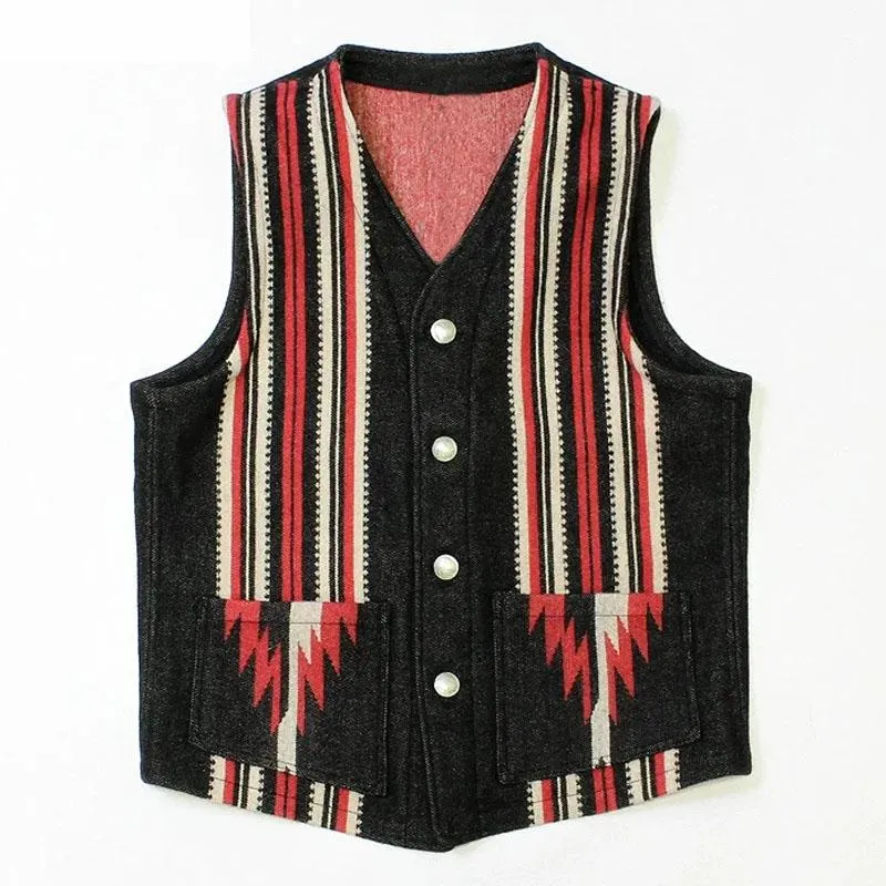 Men's Vintage Western Ethnic Print Vest 83873367Y sold by Manly