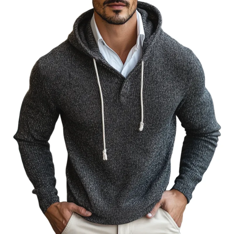 Men's Retro Casual Knitted Hooded Sweater MTA1809K2TO sold by Manly