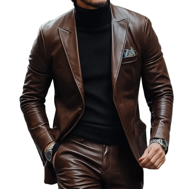 Men's Retro Casual PU Blazer MTA2045K9TO sold by Manly