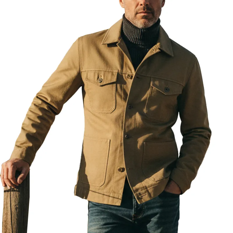 Men's Retro Cotton Blend Multi-Pocket Workwear Long-Sleeve Shirt MTA2002K0P sold by Manly