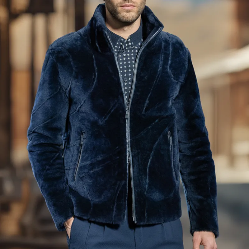 Men's Winter Retro Faux Mink Zip-Up Jacket MTA2464K7P sold by Manly product image thumbnail 2