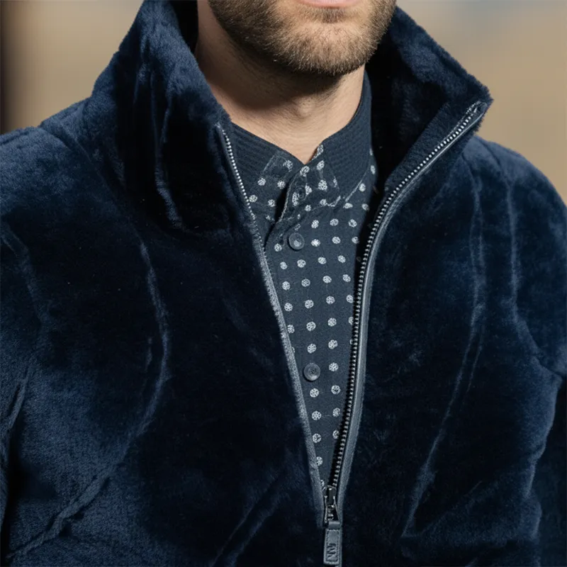 Men's Winter Retro Faux Mink Zip-Up Jacket MTA2464K7P sold by Manly product image thumbnail 4